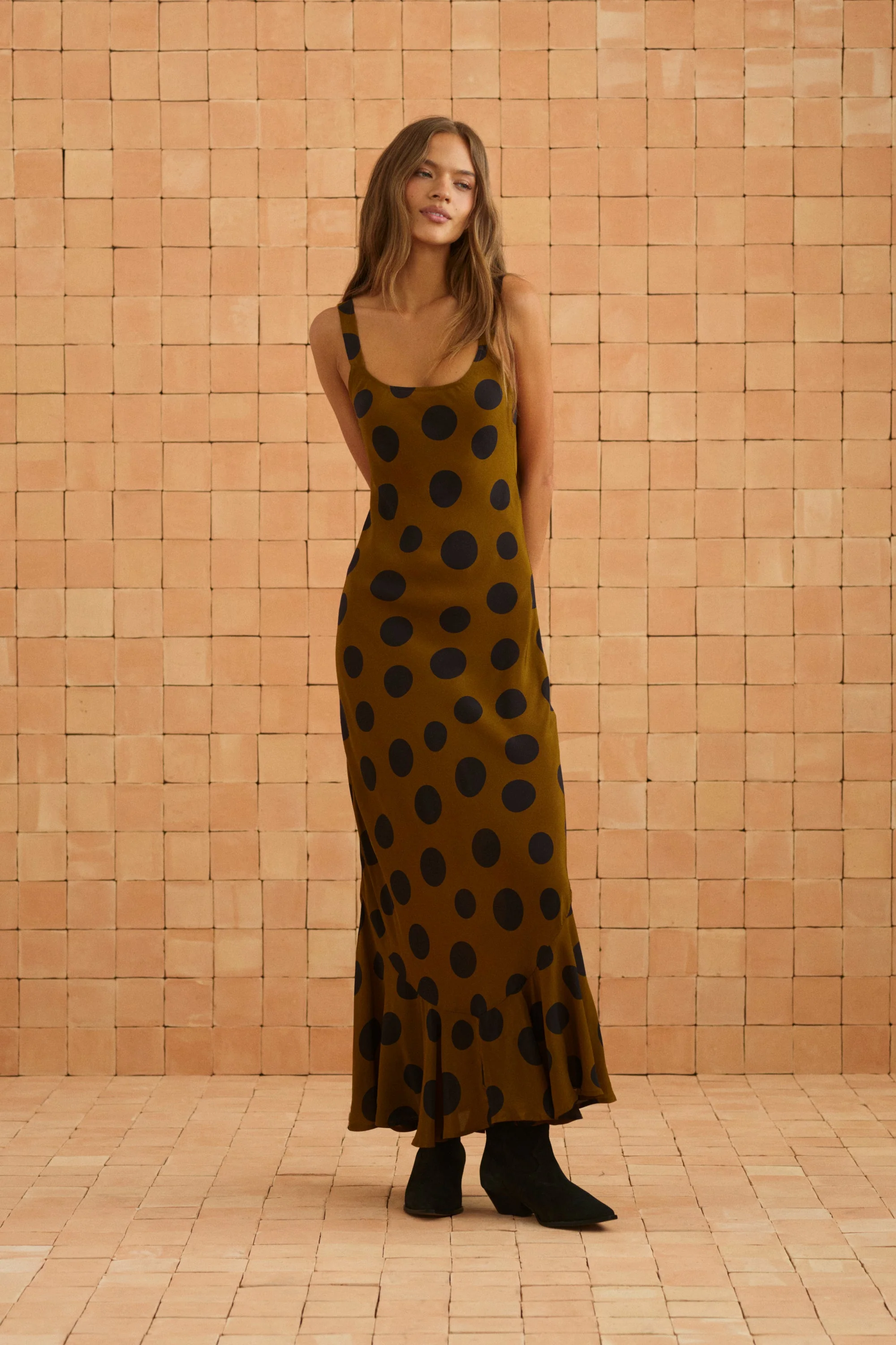 Gia Dress In Ginger Spot - Image 4