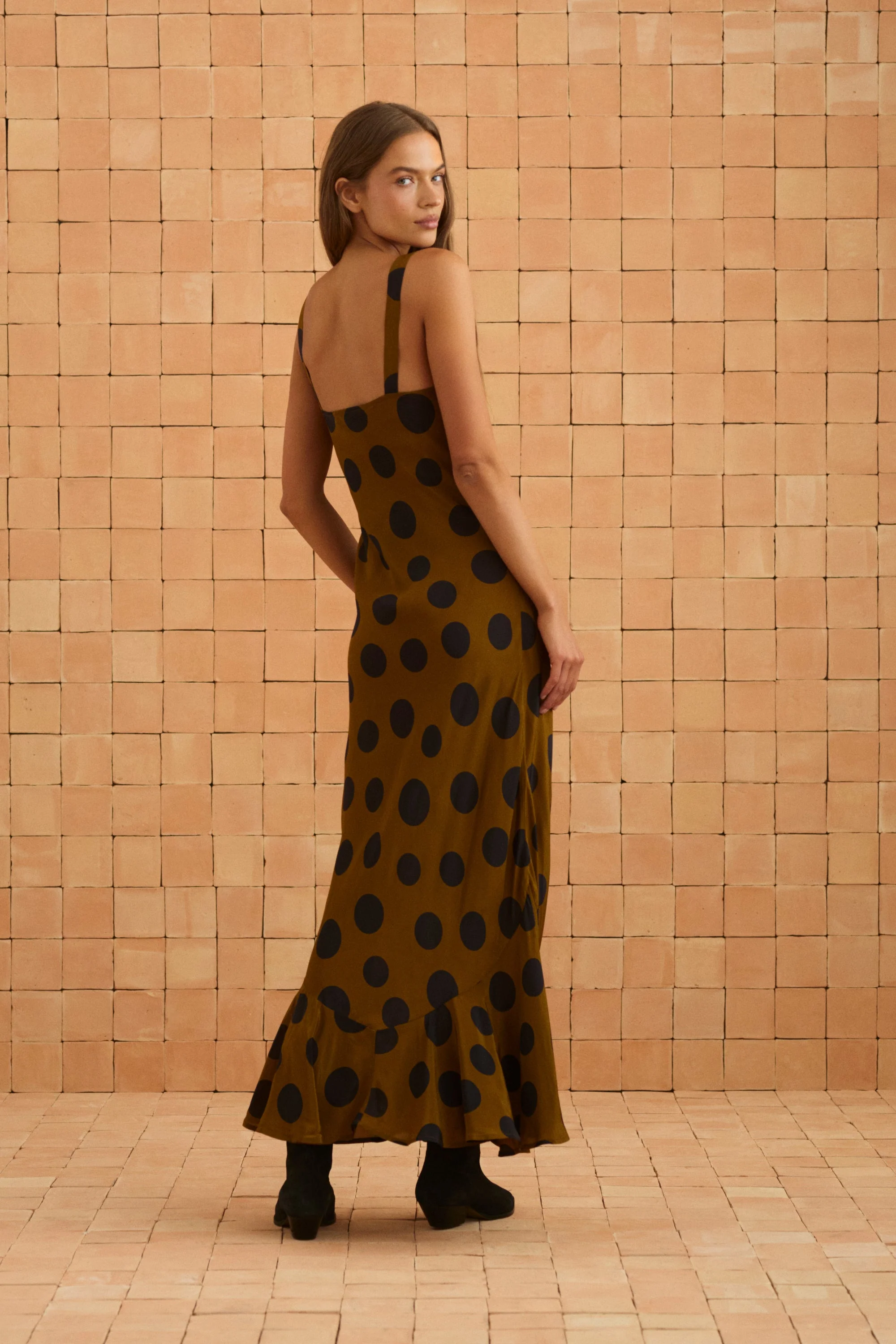 Gia Dress In Ginger Spot - Image 6
