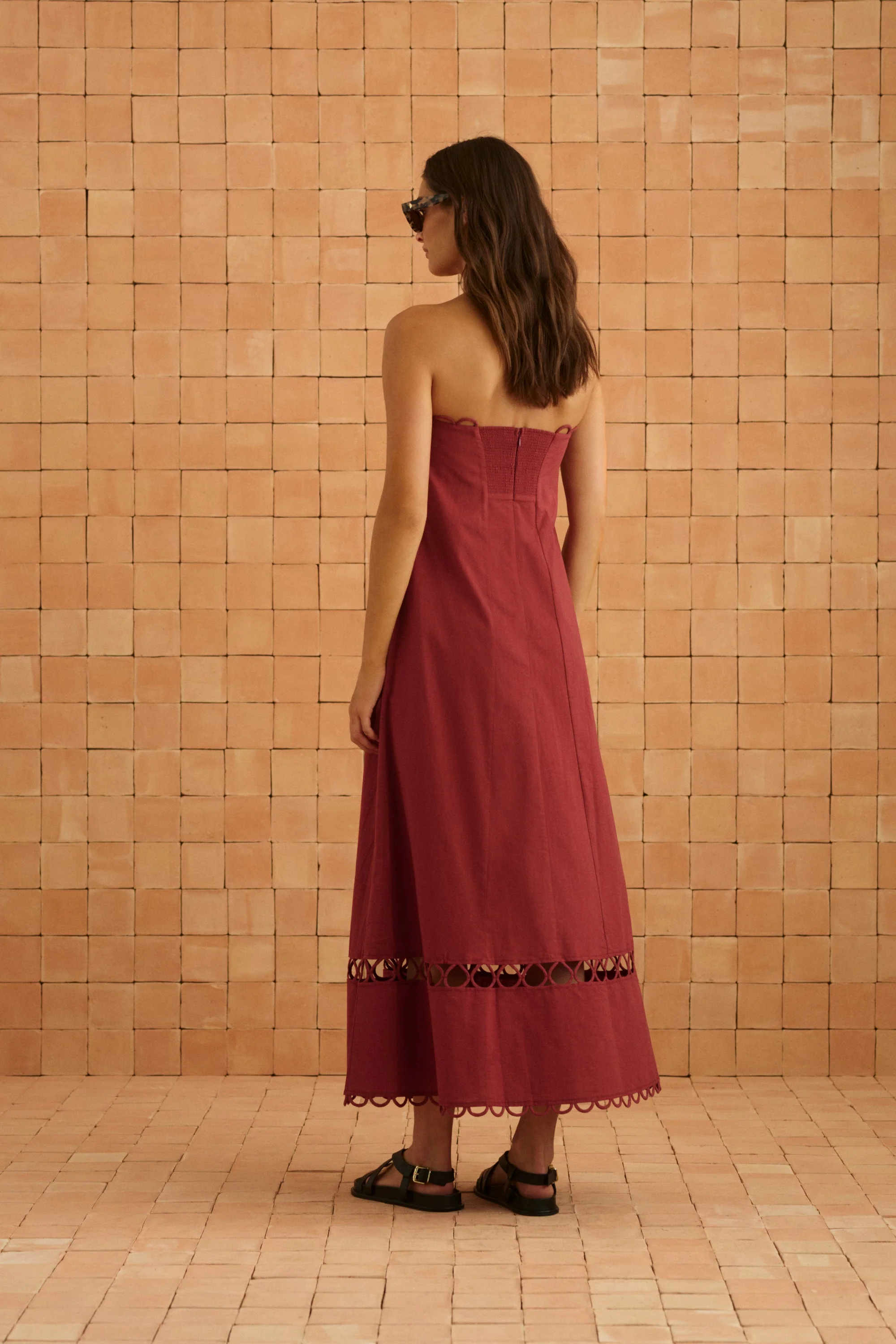Gina Dress In Sangria - Image 3