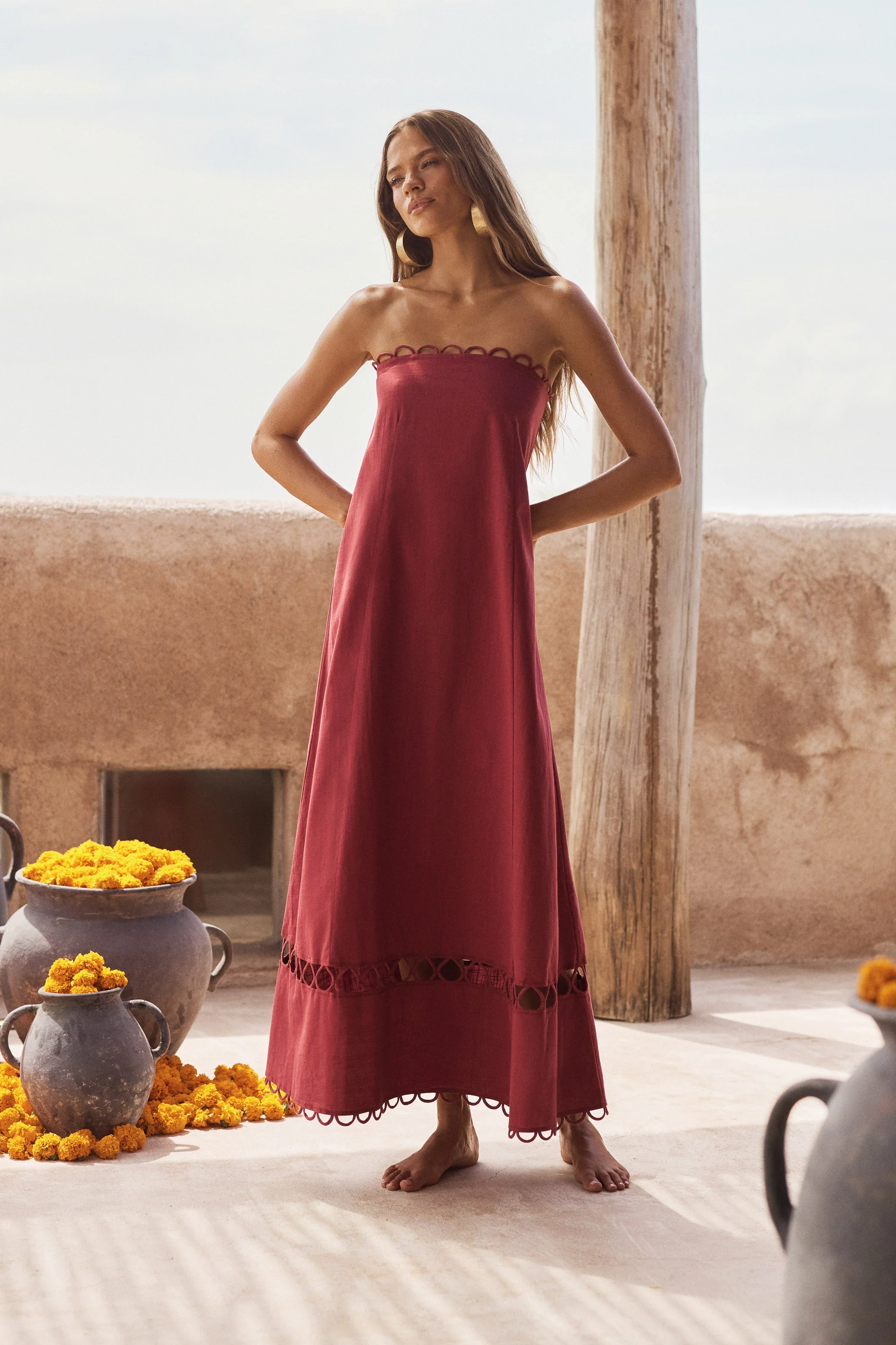Gina Dress In Sangria - Image 4