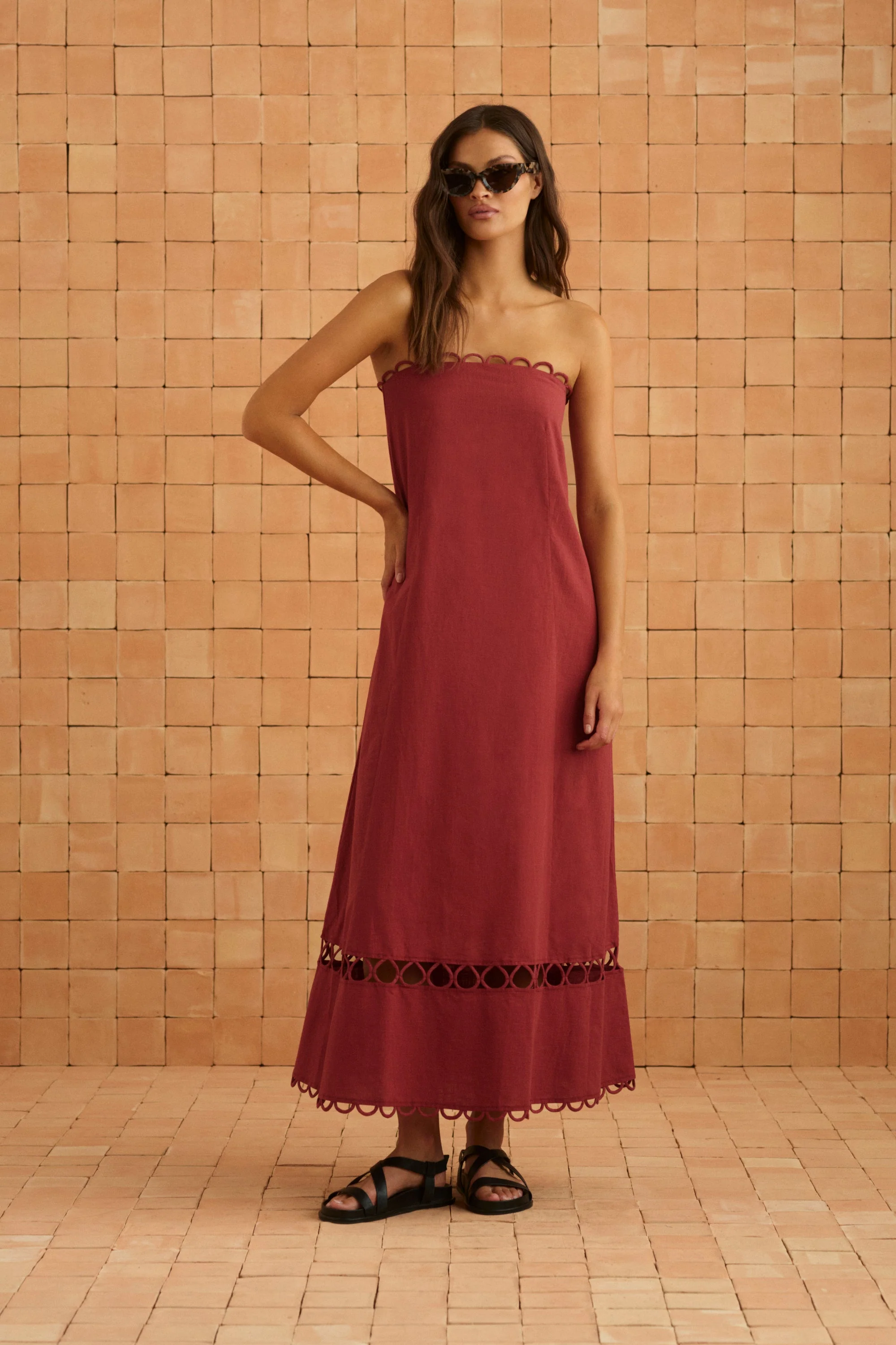 Gina Dress In Sangria - Image 6