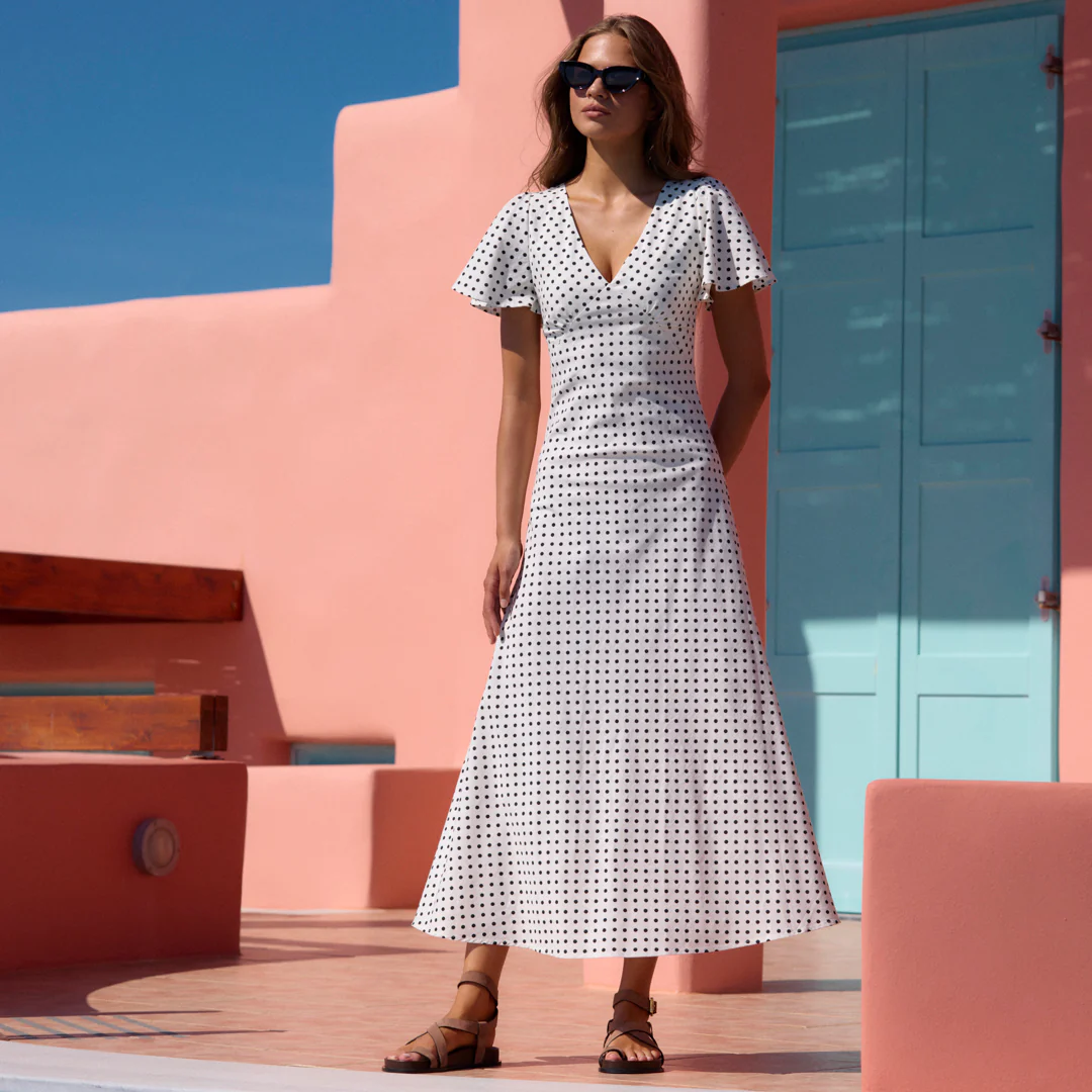 Isabella Dress In Coco Spot - Image 6