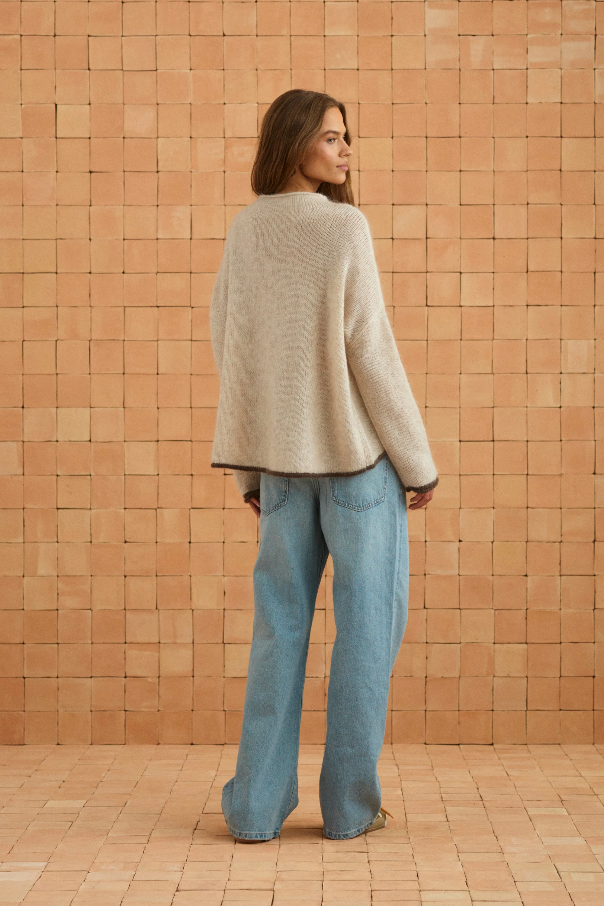 Jaz Knit Jumper In Macadamia - Image 4