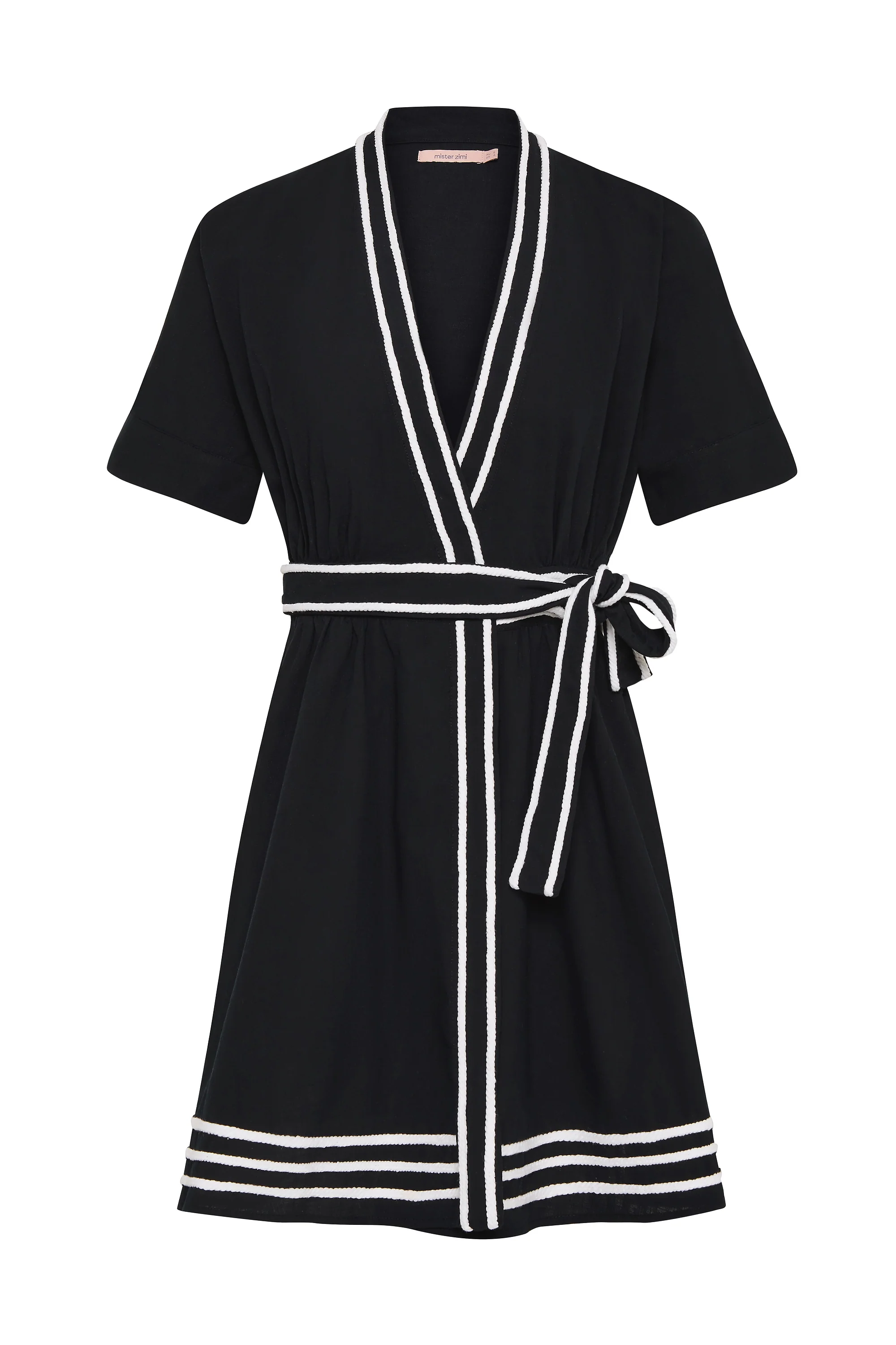 Momo Wrap Dress In Nero - Image 4